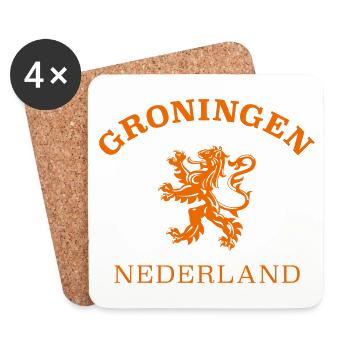 GRONINGEN Nederland, Pays-Bas, Pays-Bas - Dessous de verre (lot de 4) - blanc - Devant