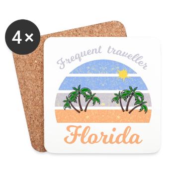 Vacances en Floride - Dessous de verre (lot de 4) - blanc - Devant