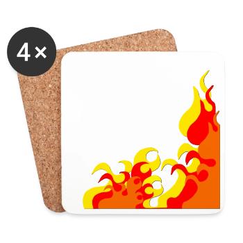 flammen Eckmuster, cooles naturmuster, beliebt - Untersetzer (4er-Set) - Weiß - Vorne