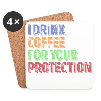 Koffein Kaffe Humorvoll Statement Kaffeeliebhaber - Untersetzer (4er-Set) - Weiß - Vorne