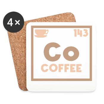 Koffein Kaffee Spruch Kaffeetasse Kaffeeliebhaber - Untersetzer (4er-Set) - Weiß - Vorne