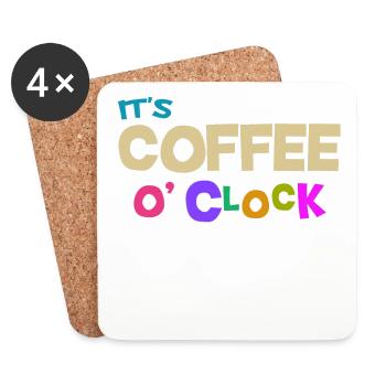 Coffee lovers Caffeine Coffee Cool Statement - Coasters (set of 4) - white - Front