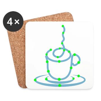 Coffee Cup Coffee Lovers Coffee Drinking - Coasters (set of 4) - white - Front