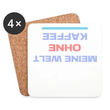 Humorvoll Statement Koffein Kaffee Kaffeeliebhabe - Untersetzer (4er-Set) - Weiß - Vorne