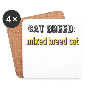 cat Breed: Mixed Breed Cat, Tier Tatzen, mix Katze - Untersetzer (4er-Set) - Weiß - Vorne