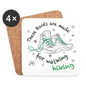 These boots are made for hiking! Mountain Hiking Boot - Coasters (set of 4) - white - Front