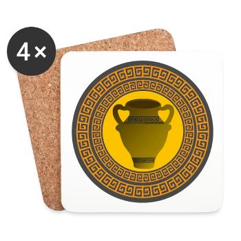 griechisches muster, antike vase griechisch - Untersetzer (4er-Set) - Weiß - Vorne