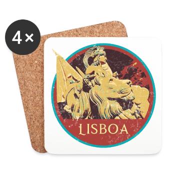 Lissabon Portugal, Augusta Straße - Untersetzer (4er-Set) - Weiß - Vorne