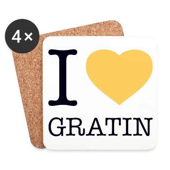 I LOVE GRATIN Kartoffeln - Untersetzer (4er-Set) - Weiß - Vorne