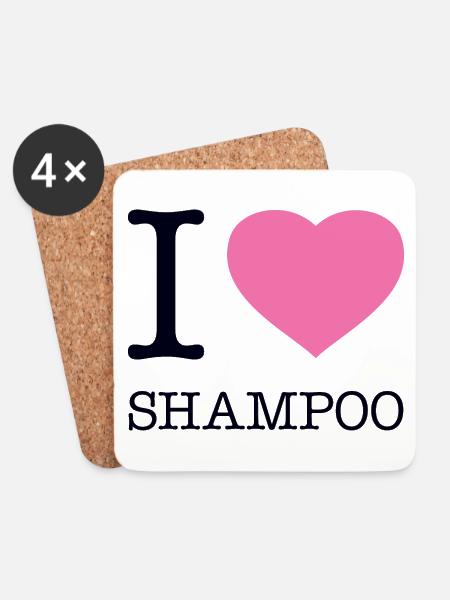 I LOVE SHAMPOO - Untersetzer (4er-Set) - Weiß