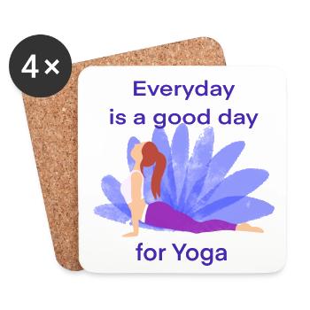Yoga - Dessous de verre (lot de 4) - blanc - Devant