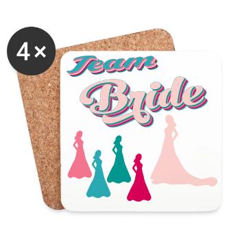team bride evjf team de la mariée - Dessous de verre (lot de 4) - blanc - Devant