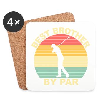 Best Brother By Par - Golfen - Untersetzer (4er-Set) - Weiß - Vorne