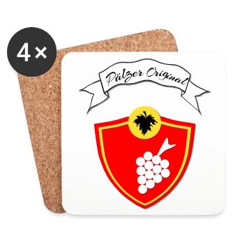 pfälzer shirt, Pälzer original, pfalz sprüche - Untersetzer (4er-Set) - Weiß - Vorne