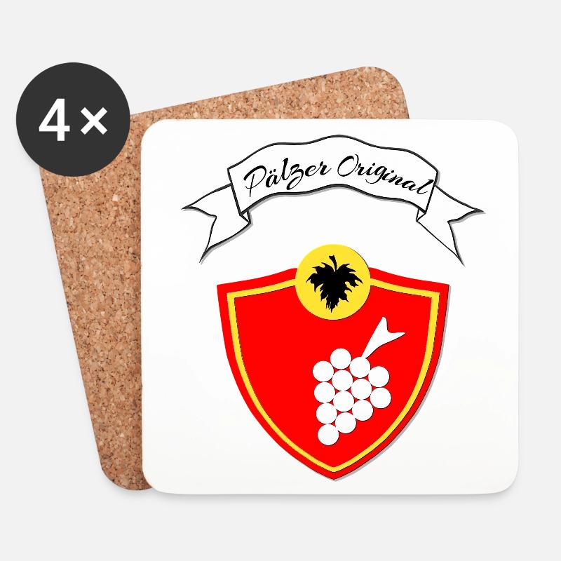 pfälzer shirt, Pälzer original, pfalz sprüche - Untersetzer (4er-Set) - Weiß