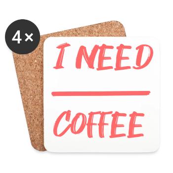 Müdigkeit Kaffeeliebhaber Statement Kaffee Trinken - Untersetzer (4er-Set) - Weiß - Vorne