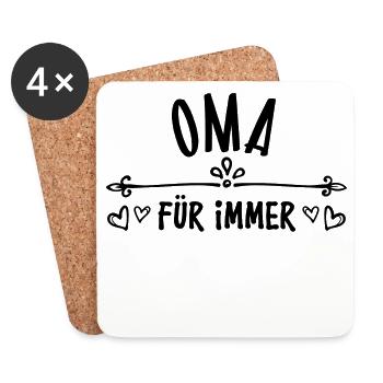 Großmutter Oma Alte Frau Statement Glückwunsch - Untersetzer (4er-Set) - Weiß - Vorne