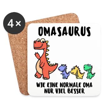 Oma Großmutter Dinosaurier Humorvoll Statement - Untersetzer (4er-Set) - Weiß - Vorne