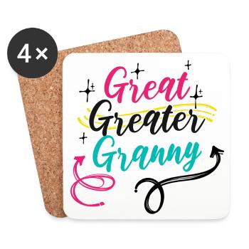 Großmutter Oma Spruch Rentnerin Alles Gute - Untersetzer (4er-Set) - Weiß - Vorne
