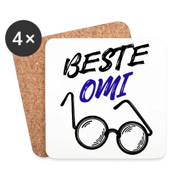 Oma Großmutter Beste Omi Brille Statement - Untersetzer (4er-Set) - Weiß - Vorne