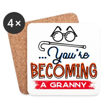 Glasses Visual impairment Grandmother Statement Grandma - Coasters (set of 4) - white - Front