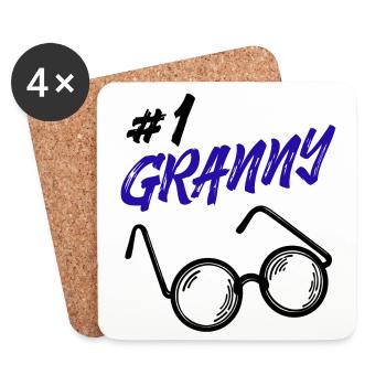 Omi Brille Statement Oma Beste Großmutter - Untersetzer (4er-Set) - Weiß - Vorne