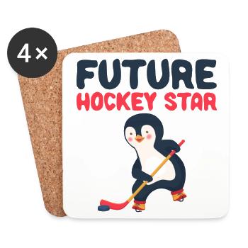 Future Hockey Star Eishockeyspieler Baby Junge - Untersetzer (4er-Set) - Weiß - Vorne