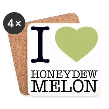 J’ADORE LE MELON MIEL Honigmelone - Dessous de verre (lot de 4) - blanc - Devant