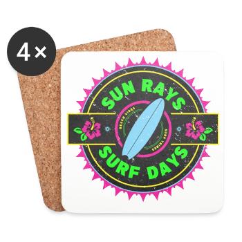 Surfen Retro Surfer Grafikdesign - Untersetzer (4er-Set) - Weiß - Vorne