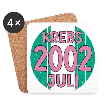 Sternzeichen Krebs Geschenke Geburtstag Juli 2002 - Untersetzer (4er-Set) - Weiß - Vorne