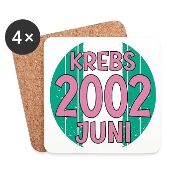 Sternzeichen Krebs Geburtstag Juni 2002 - Untersetzer (4er-Set) - Weiß - Vorne