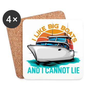 I Like Big Boats And I Cannot Lie - Coasters (set of 4) - white - Front