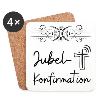 Jubelkonfirmation feiern Konfirmationsjubiläum - Untersetzer (4er-Set) - Weiß - Vorne