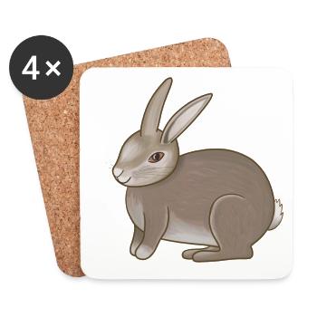 Hase braun - Untersetzer (4er-Set) - Weiß - Vorne