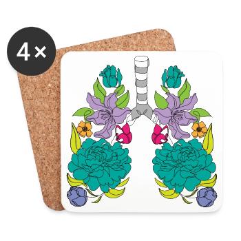 a lung of roses - Coasters (set of 4) - white - Front