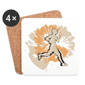 Stylish runner always one step ahead - Coasters (set of 4) - white - Front