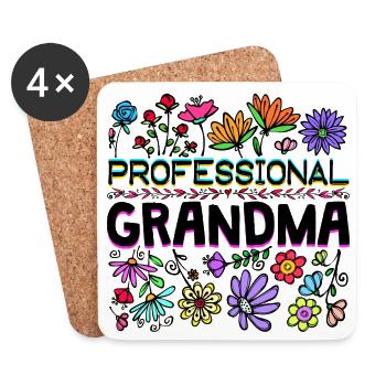 Grand-mère Grand-mère Vieille Femme Toute la meilleure déclaration - Dessous de verre (lot de 4) - blanc - Devant