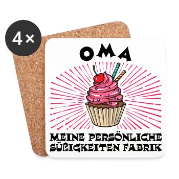 Oma Enkelkind Cool Statement Großmutter Alles Gute - Untersetzer (4er-Set) - Weiß - Vorne