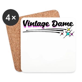 Grand-mère Vieille Femme Vintage Grand-mère Déclaration - Dessous de verre (lot de 4) - blanc - Devant