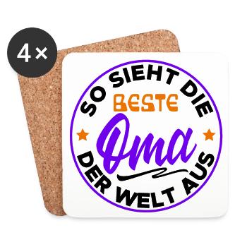 Beste Oma Cool Statement Großmutter Alte Frau - Untersetzer (4er-Set) - Weiß - Vorne