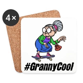 Grand-mère cool Grand-mère disant des lunettes de vieille femme - Dessous de verre (lot de 4) - blanc - Devant