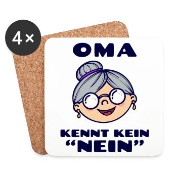 Brille Großmutter Oma Alte Frau Statement Omi - Untersetzer (4er-Set) - Weiß - Vorne