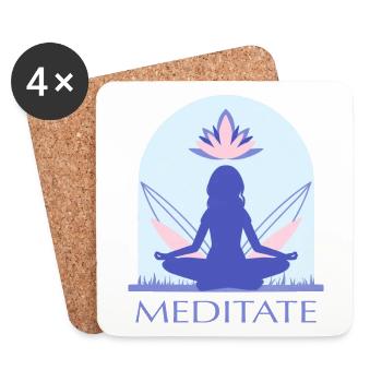 Yoga - Untersetzer (4er-Set) - Weiß - Vorne