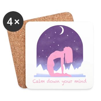 Yoga - Dessous de verre (lot de 4) - blanc - Devant