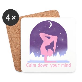 Yoga - Dessous de verre (lot de 4) - blanc - Devant