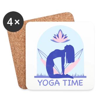 Yoga - Dessous de verre (lot de 4) - blanc - Devant