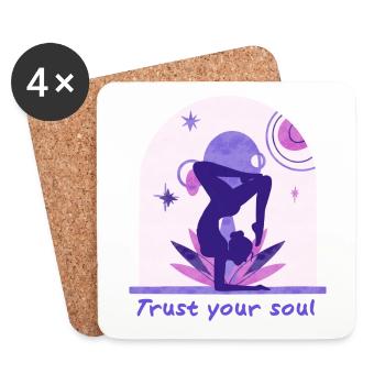 Yoga - Dessous de verre (lot de 4) - blanc - Devant