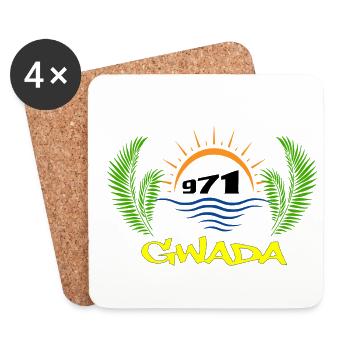 Guadeloupe - Coasters (set of 4) - white - Front