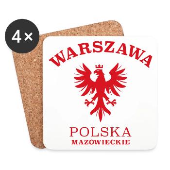 WARSZAWA Warschau Polen Polska - Untersetzer (4er-Set) - Weiß - Vorne