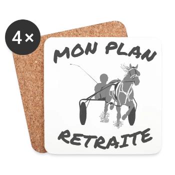 Course Hippique Vintage - Dessous de verre (lot de 4) - blanc - Devant